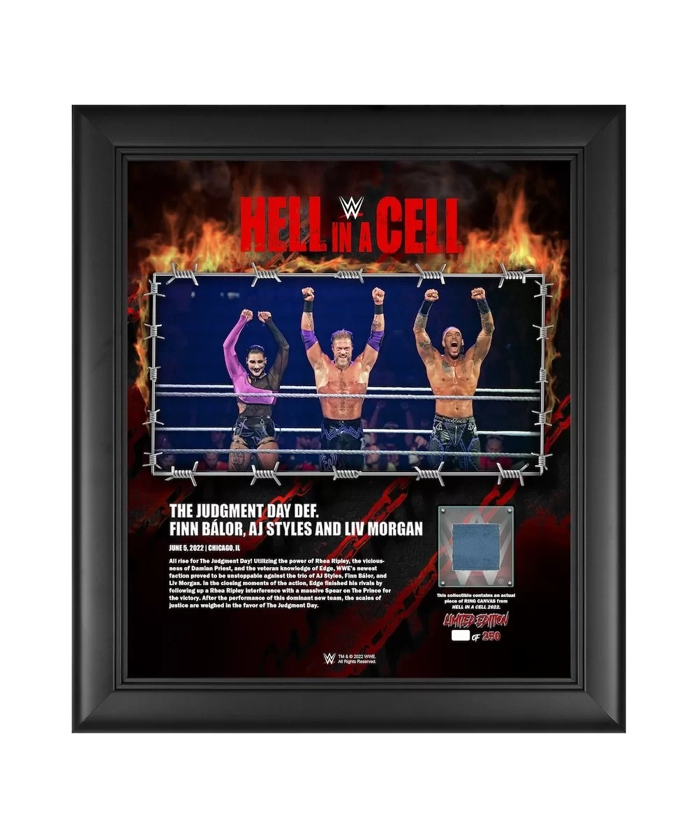 Judgment Day Framed 15" x 17" 2022 Hell in a Cell Collage with a Piece of Match-Used Canvas - Limited Edition of 250 $19.60 C...