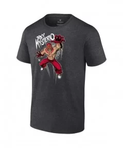 Men's Fanatics Branded Charcoal Rey Mysterio Leap T-Shirt $7.68 T-Shirts