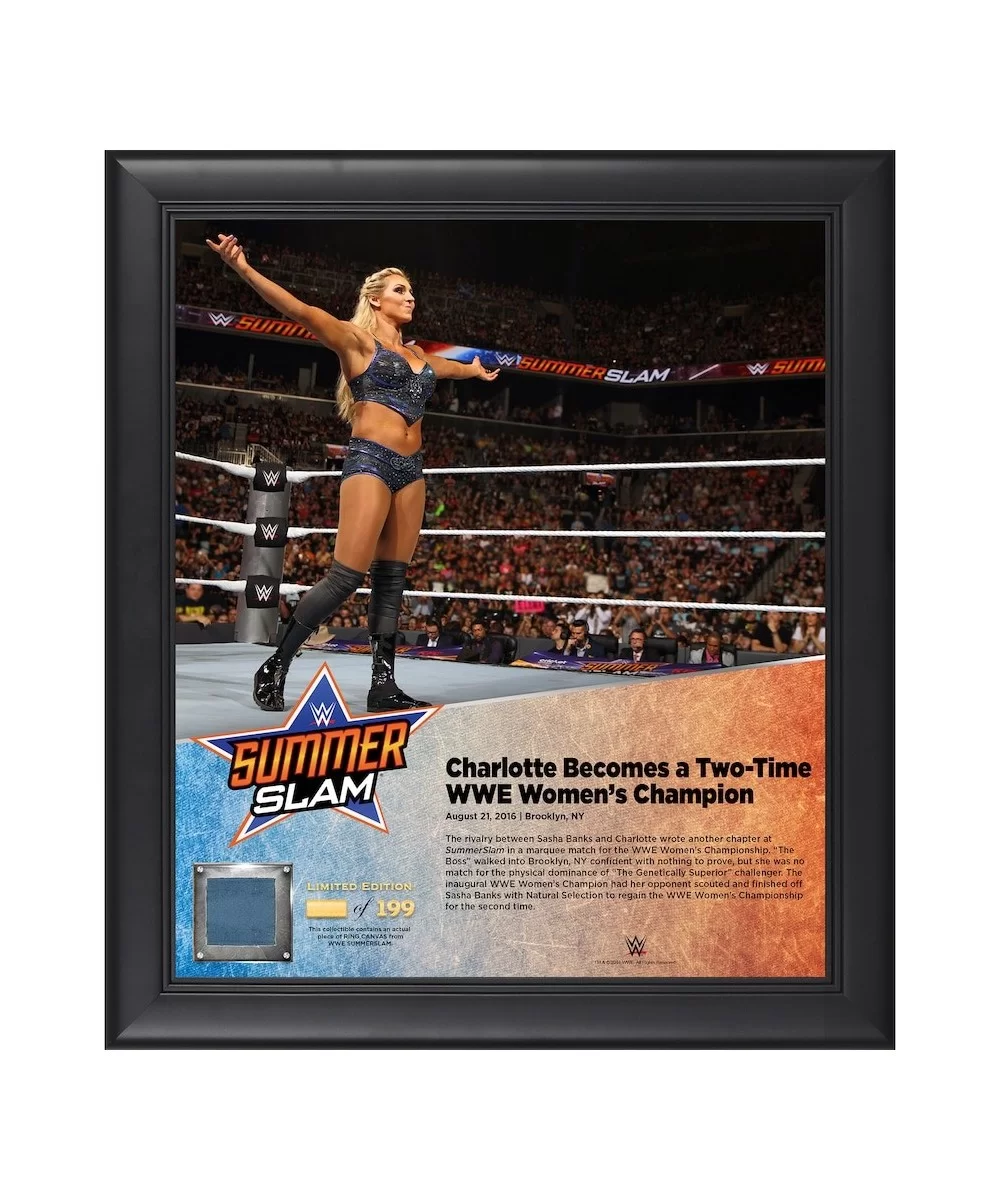 Charlotte Flair Framed 15" x 17" 2016 SummerSlam Collage with a Piece of Match-Used Canvas - Limited Edition of 199 $18.48 Co...