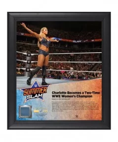 Charlotte Flair Framed 15" x 17" 2016 SummerSlam Collage with a Piece of Match-Used Canvas - Limited Edition of 199 $18.48 Co...