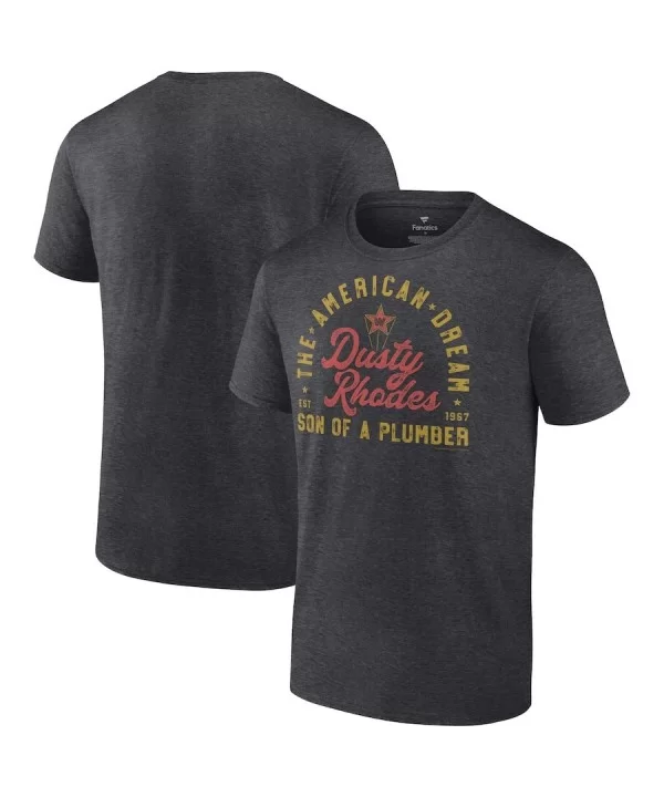 Men's Fanatics Branded Charcoal Dusty Rhodes Son of a Plumber T-Shirt $11.52 T-Shirts