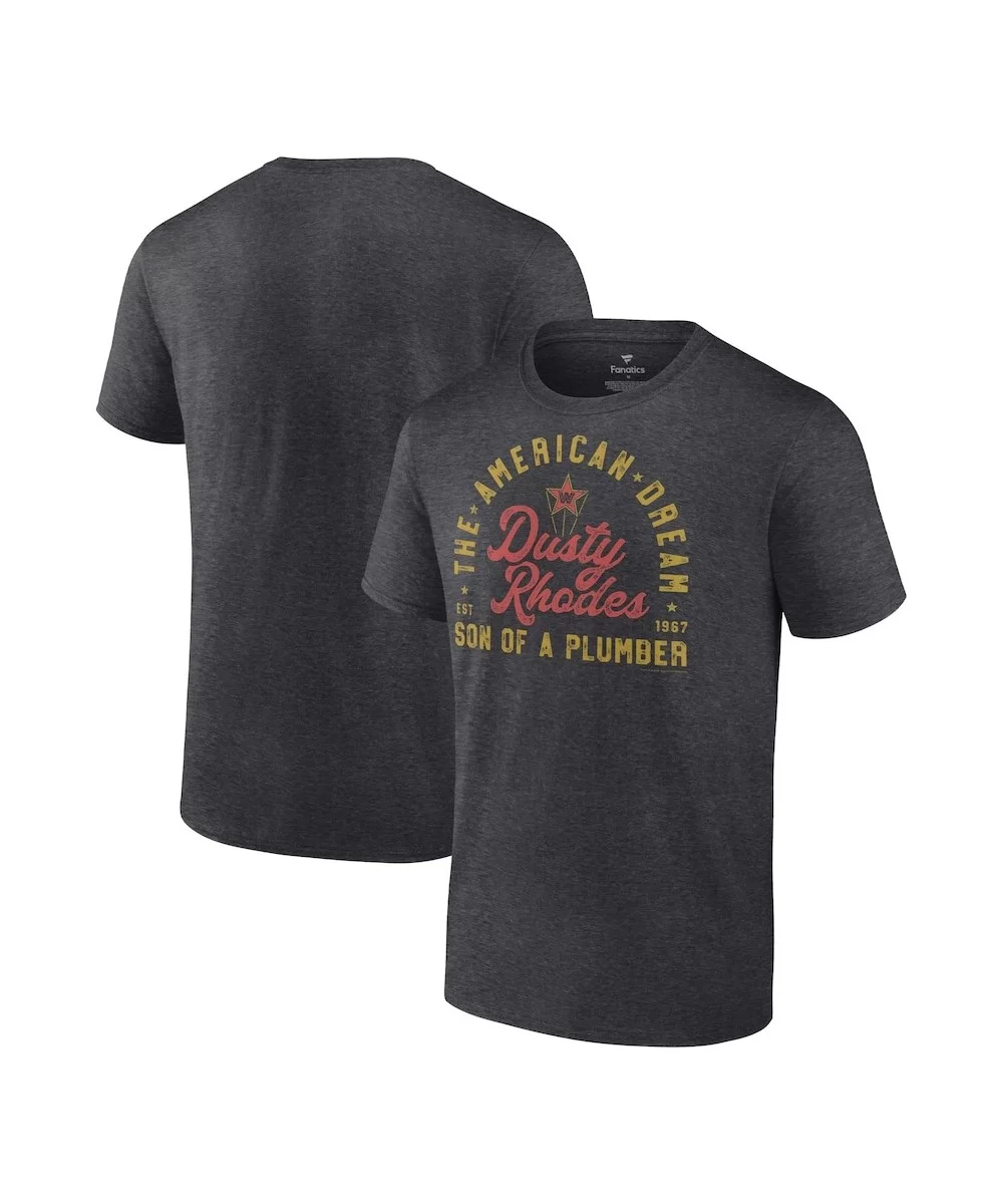 Men's Fanatics Branded Charcoal Dusty Rhodes Son of a Plumber T-Shirt $11.52 T-Shirts