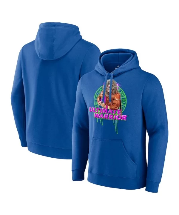 Men's Fanatics Branded Royal The Ultimate Warrior Always Believe Flex Pullover Hoodie $15.20 Apparel