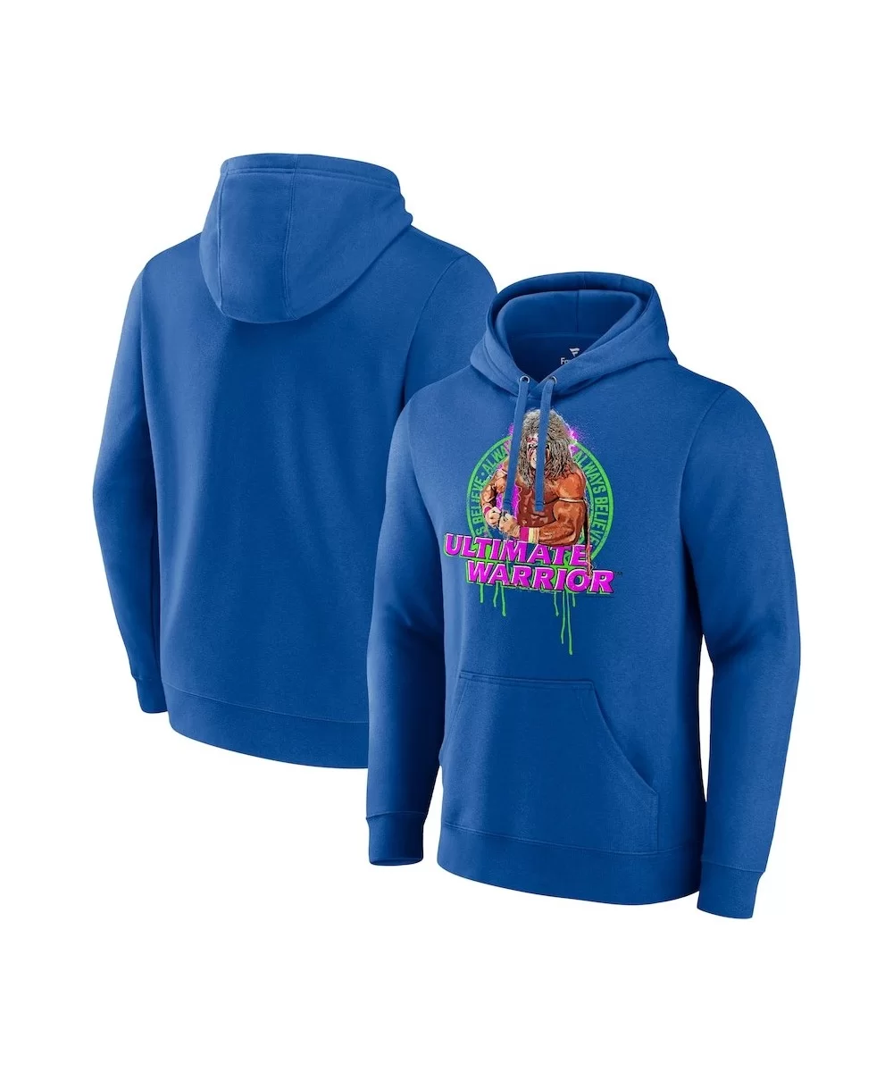 Men's Fanatics Branded Royal The Ultimate Warrior Always Believe Flex Pullover Hoodie $15.20 Apparel