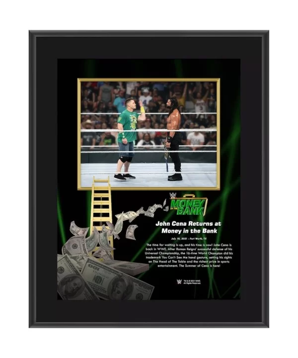 John Cena & Roman Reigns Framed 10.5" x 13" 2021 Money In The Bank Sublimated Plaque $9.84 Collectibles