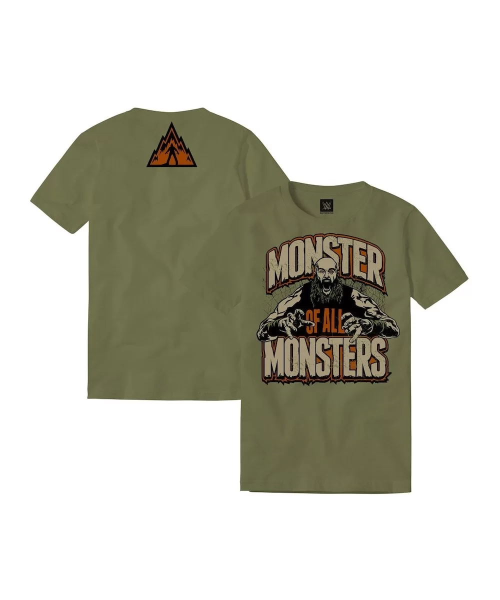 Men's Olive Braun Strowman Monster of All Monsters T-Shirt $9.84 T-Shirts