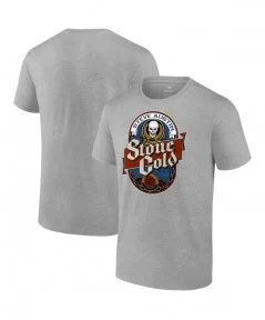 Men's Fanatics Branded Heather Gray "Stone Cold" Steve Austin 101 Proof Label T-Shirt $9.36 T-Shirts