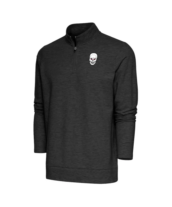 Men's Antigua Black "Stone Cold" Steve Austin Gambit Quarter-Zip Pullover Top $15.96 Apparel