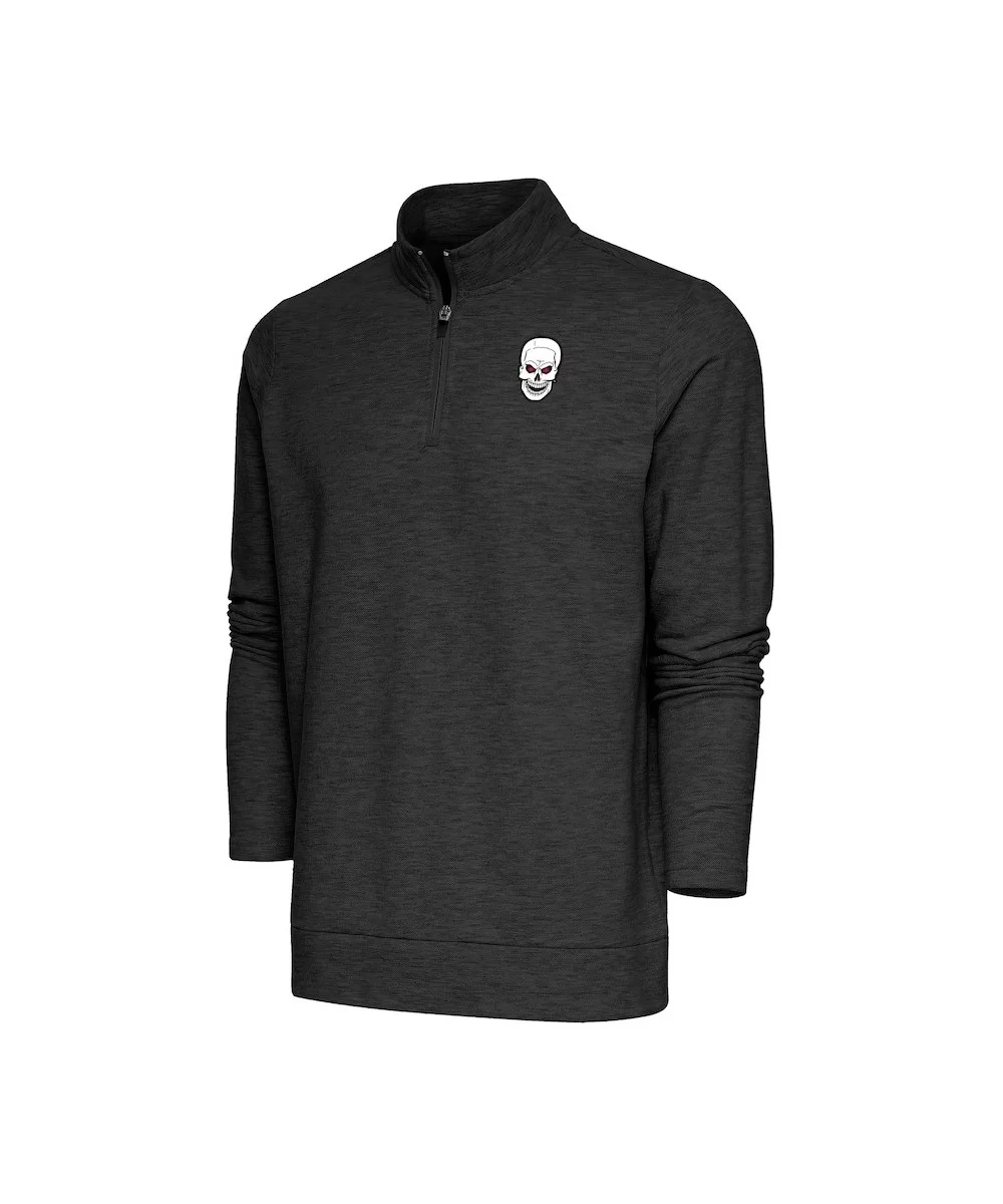 Men's Antigua Black "Stone Cold" Steve Austin Gambit Quarter-Zip Pullover Top $15.96 Apparel