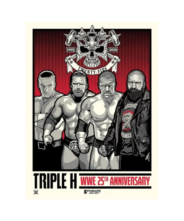 Phenom Gallery Triple H WWE 25th Anniversary 18" x 24" Framed Serigraph $53.76 Home & Office