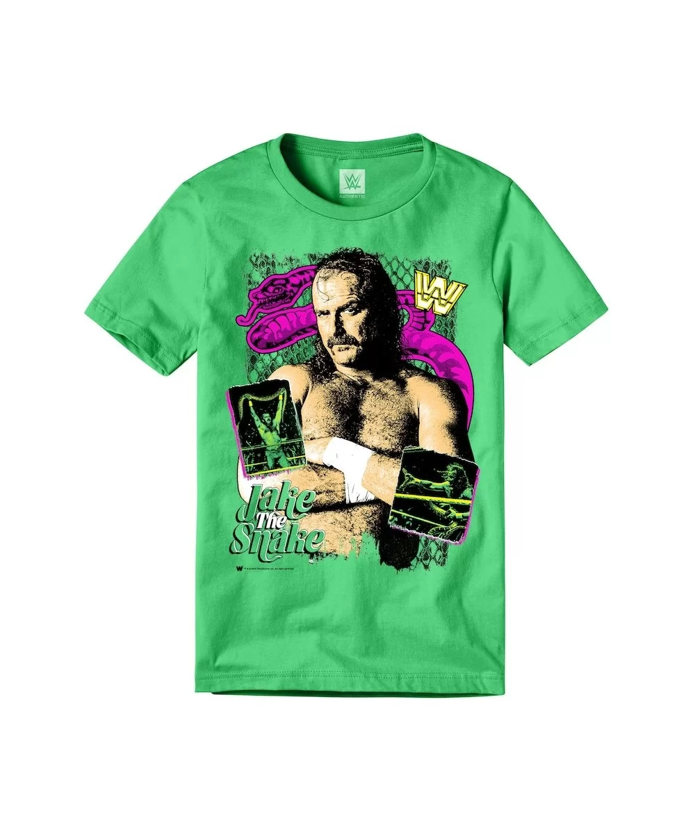 Men's Neon Green Jake "The Snake" Roberts Neon Collection T-Shirt $12.00 T-Shirts