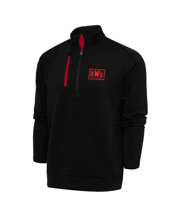 Men's Antigua Black/Red nWo Generation Quarter-Zip Pullover Top $23.04 Apparel