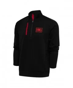 Men's Antigua Black/Red nWo Generation Quarter-Zip Pullover Top $23.04 Apparel