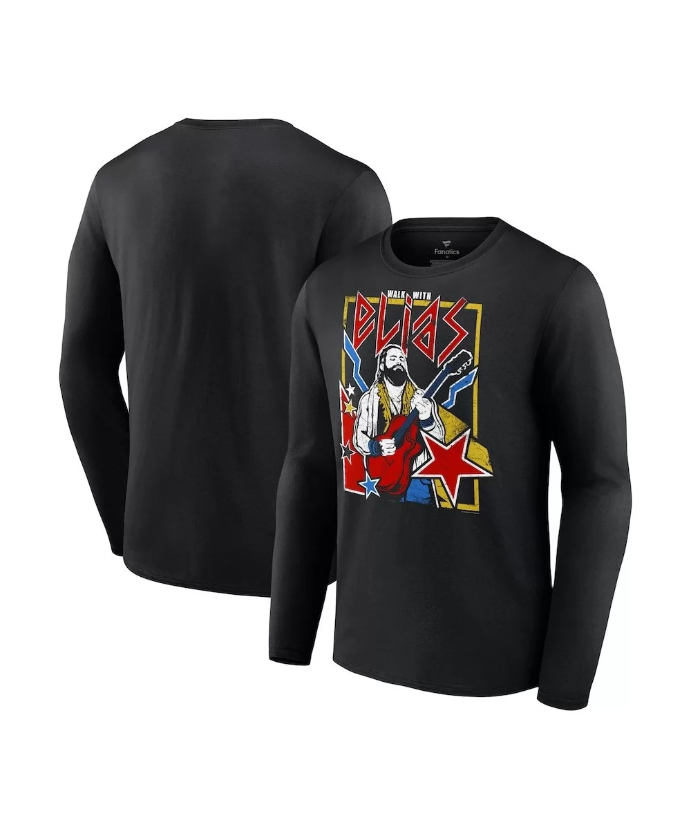 Men's Fanatics Branded Black Elias Walk With Elias Long Sleeve T-Shirt $12.32 T-Shirts