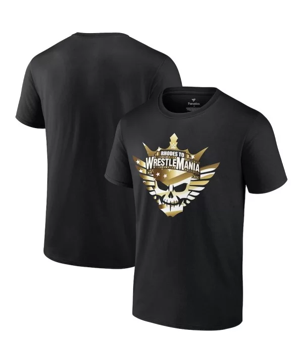 Men's Fanatics Branded Black Cody Rhodes Rhodes to WrestleMania T-Shirt $9.60 T-Shirts