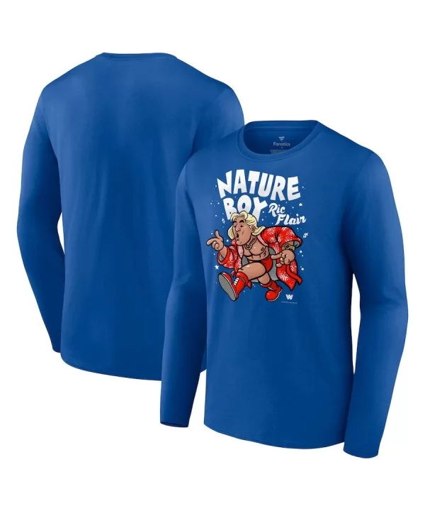 Men's Fanatics Branded Royal Ric Flair Cartoon Long Sleeve T-Shirt $10.92 T-Shirts