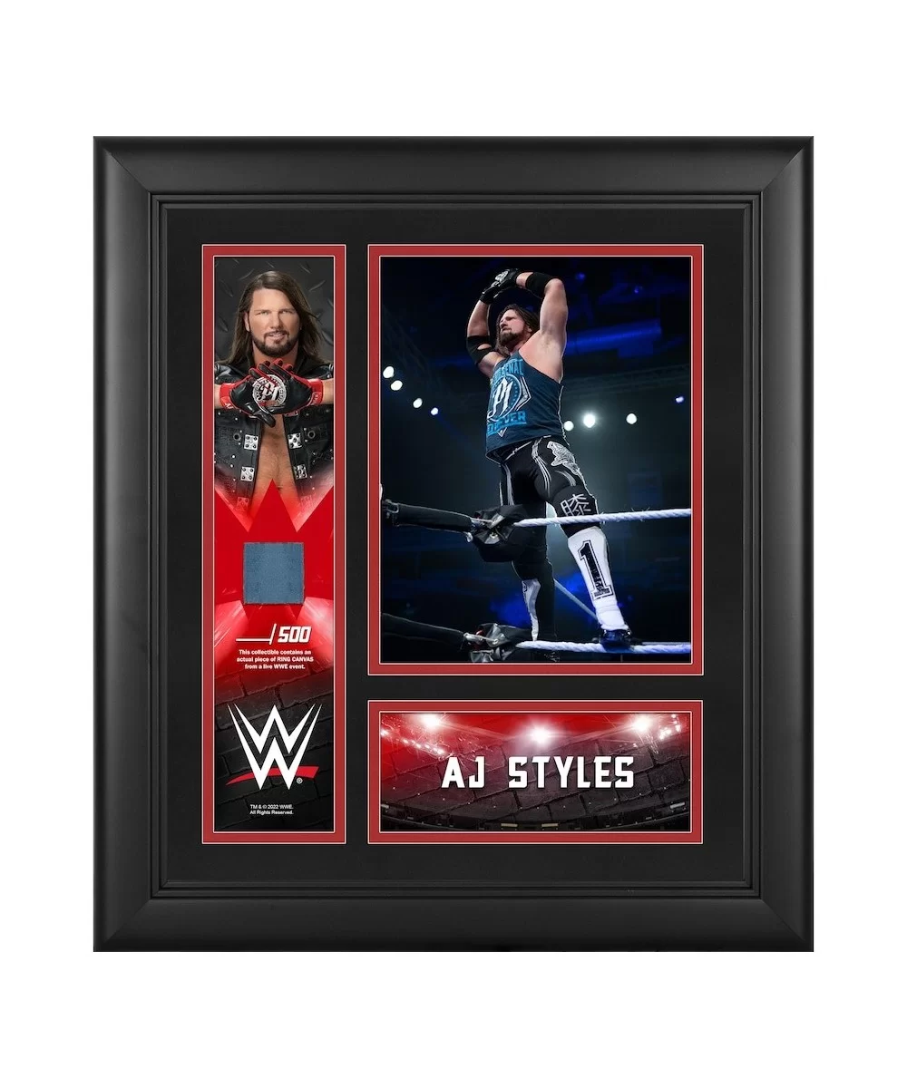 AJ Styles Framed 15" x 17" Collage with a Piece of Match-Used Canvas - Limited Edition of 500 $17.36 Home & Office