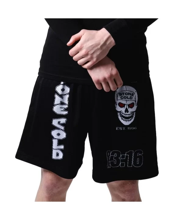 Men's Black "Stone Cold" Steve Austin Contenders Mesh Shorts $19.80 Apparel