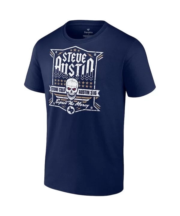 Men's Fanatics Branded Navy "Stone Cold" Steve Austin Expect No Mercy T-Shirt $8.88 T-Shirts