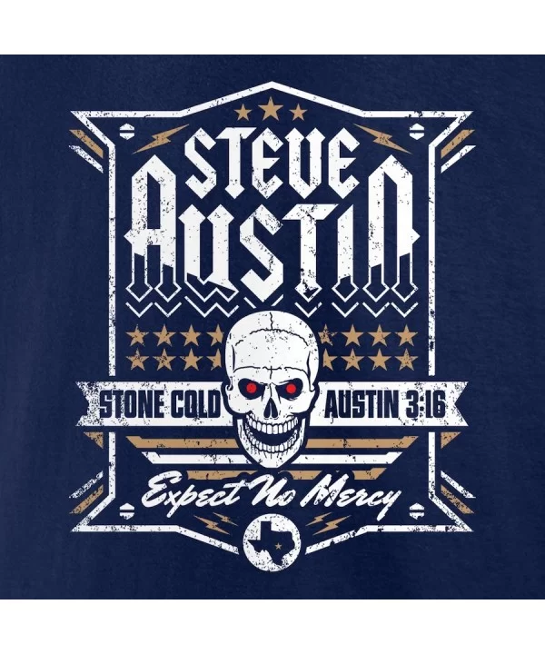 Men's Fanatics Branded Navy "Stone Cold" Steve Austin Expect No Mercy T-Shirt $8.88 T-Shirts