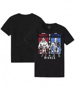 Men's Black Brock Lesnar vs Kurt Angle Rivals T-Shirt $7.29 T-Shirts