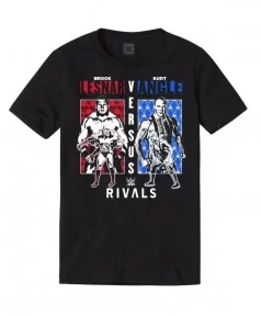 Men's Black Brock Lesnar vs Kurt Angle Rivals T-Shirt $7.29 T-Shirts