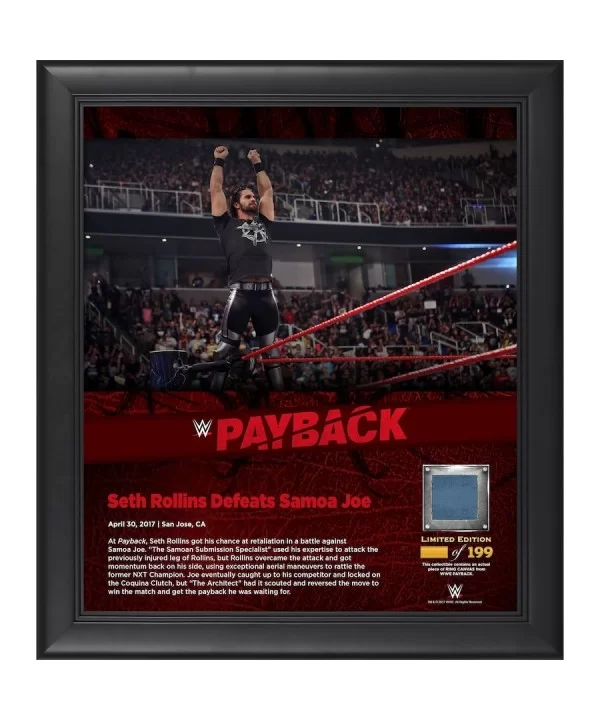 Seth "Freakin" Rollins Framed 15" x 17" 2017 Payback Collage with a Piece of Match-Used Canvas - Limited Edition of 199 $26.3...