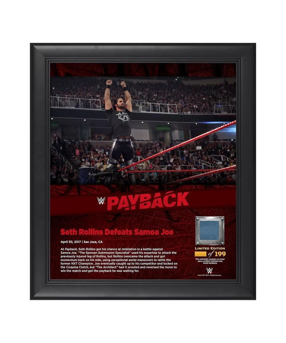 Seth "Freakin" Rollins Framed 15" x 17" 2017 Payback Collage with a Piece of Match-Used Canvas - Limited Edition of 199 $26.3...