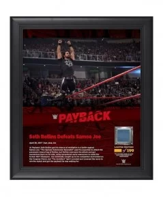 Seth "Freakin" Rollins Framed 15" x 17" 2017 Payback Collage with a Piece of Match-Used Canvas - Limited Edition of 199 $26.3...