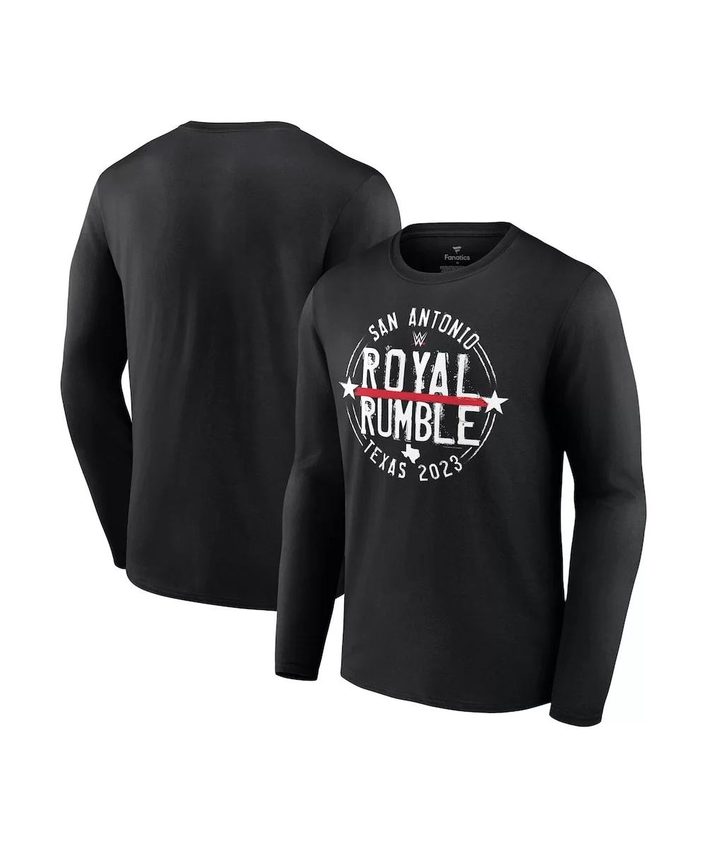 Men's Fanatics Branded Black Royal Rumble 2023 Texas Logo Long Sleeve T-Shirt $12.32 T-Shirts