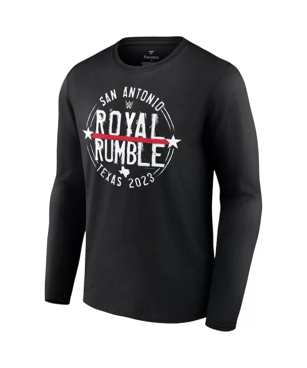 Men's Fanatics Branded Black Royal Rumble 2023 Texas Logo Long Sleeve T-Shirt $12.32 T-Shirts