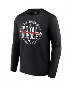 Men's Fanatics Branded Black Royal Rumble 2023 Texas Logo Long Sleeve T-Shirt $12.32 T-Shirts