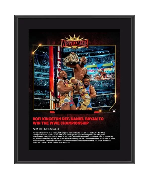 Kofi Kingston WWE Framed 10.5" x 13" WrestleMania 35 Sublimated Plaque $7.20 Home & Office