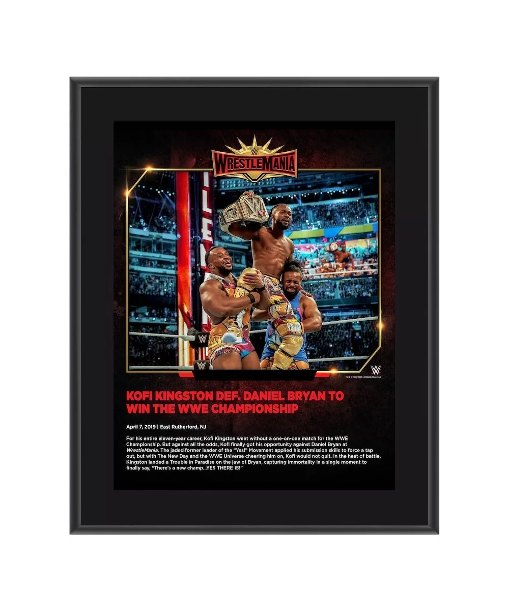 Kofi Kingston WWE Framed 10.5" x 13" WrestleMania 35 Sublimated Plaque $7.20 Home & Office