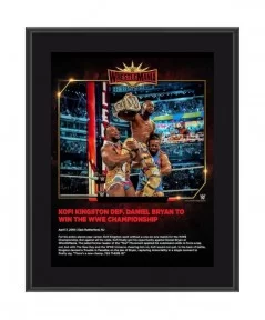 Kofi Kingston WWE Framed 10.5" x 13" WrestleMania 35 Sublimated Plaque $7.20 Home & Office