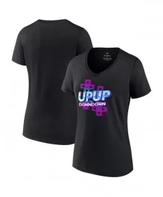 Women's Fanatics Branded Black UpUpDownDown Logo V-Neck T-Shirt $8.40 T-Shirts