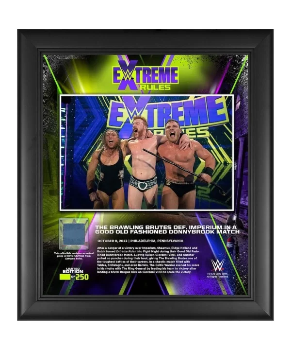 The Brawling Brutes Framed 15" x 17" 2022 Extreme Rules Collage with a Piece of Match-Used Canvas - Limited Edition of 250 $1...