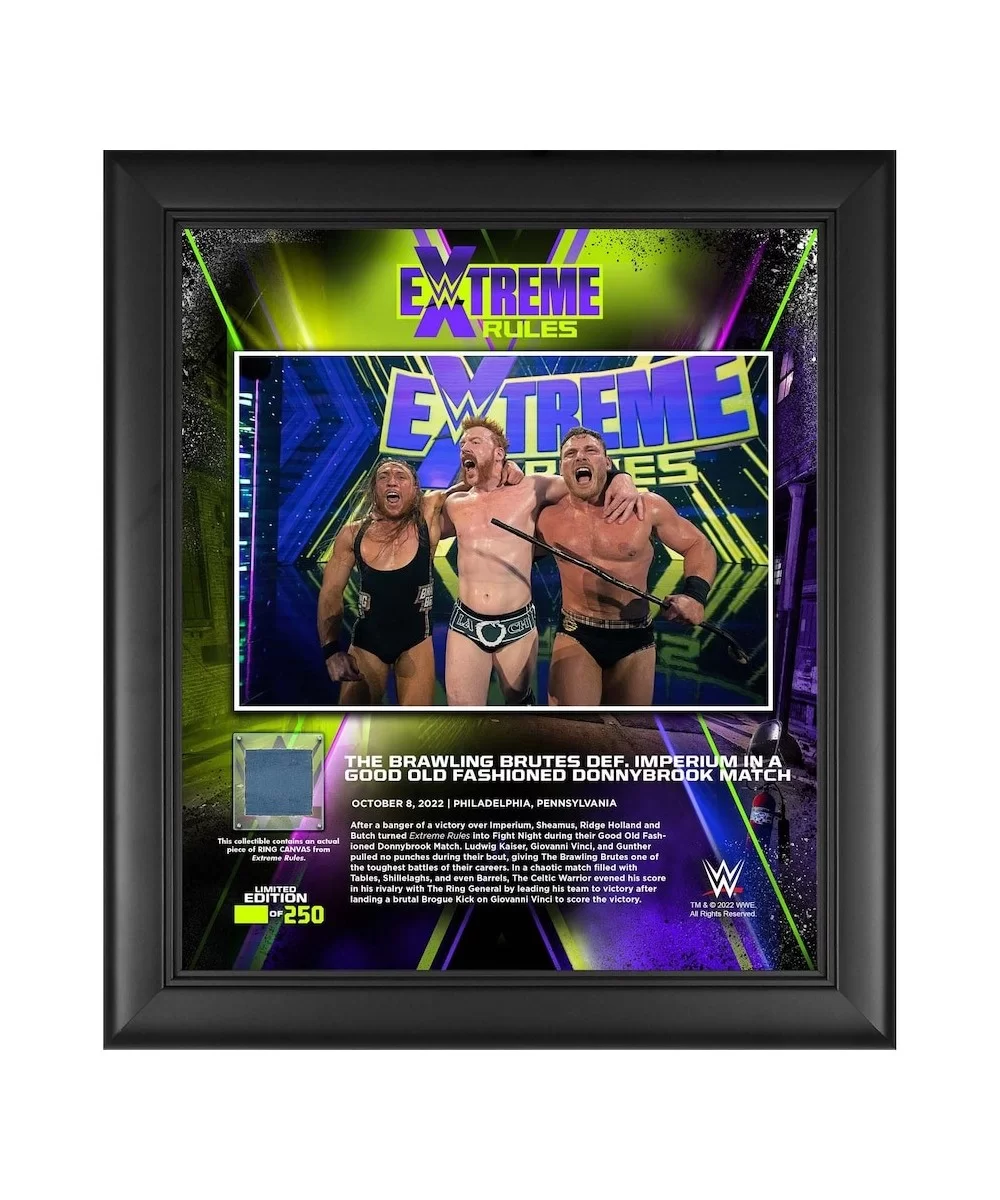 The Brawling Brutes Framed 15" x 17" 2022 Extreme Rules Collage with a Piece of Match-Used Canvas - Limited Edition of 250 $1...