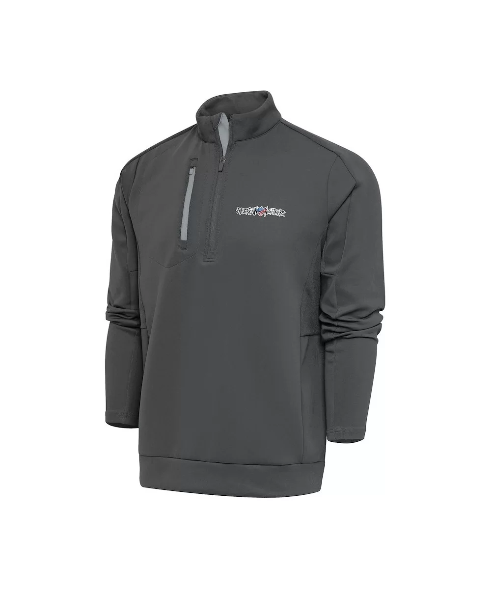 Men's Antigua Charcoal Cody Rhodes Generation Quarter-Zip Pullover Top $23.52 Apparel