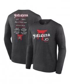 Men's Fanatics Branded Heather Charcoal Yokozuna 30 Years Long Sleeve T-Shirt $13.16 T-Shirts