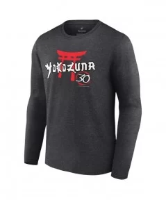 Men's Fanatics Branded Heather Charcoal Yokozuna 30 Years Long Sleeve T-Shirt $13.16 T-Shirts