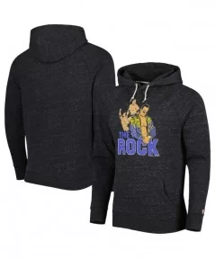 Men's Homage Charcoal The Rock Raglan Tri-Blend Pullover Hoodie $27.60 Apparel