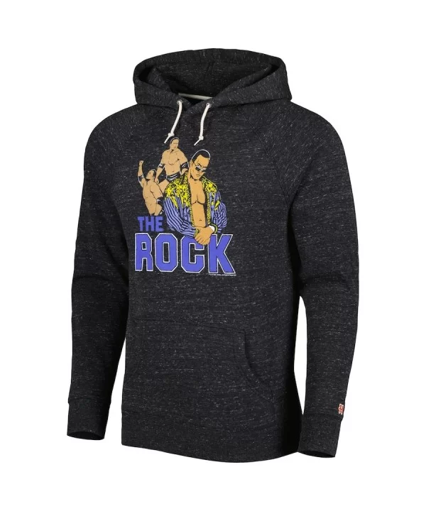 Men's Homage Charcoal The Rock Raglan Tri-Blend Pullover Hoodie $27.60 Apparel