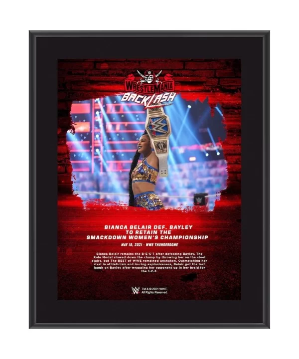 Bianca Belair Framed 10.5" x 13" 2021 WrestleMania Backlash Sublimated Plaque $10.32 Home & Office