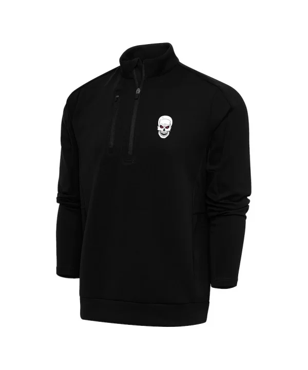 Men's Antigua Black "Stone Cold" Steve Austin Generation Quarter-Zip Pullover Top $17.28 Apparel