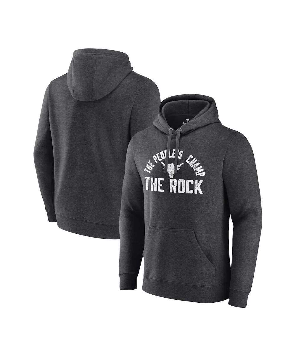 Men's Fanatics Branded Charcoal The Rock The People's Champ Pullover Hoodie $12.00 Apparel