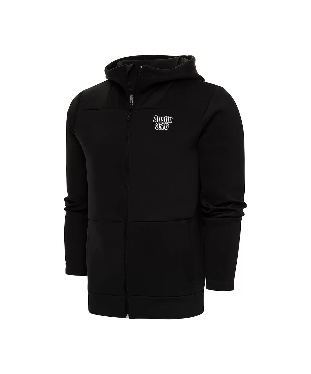 Men's Antigua Black "Stone Cold" Steve Austin Protect Full-Zip Hoodie $20.40 Apparel