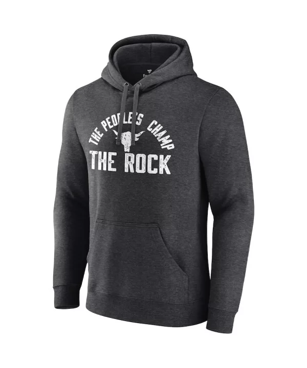 Men's Fanatics Branded Charcoal The Rock The People's Champ Pullover Hoodie $12.00 Apparel