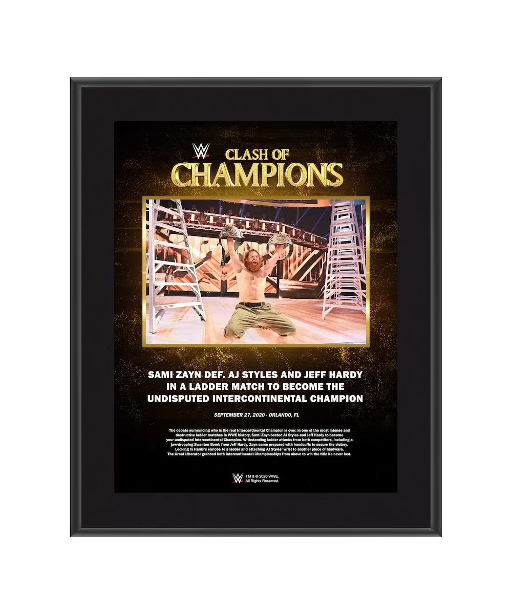 Sami Zayn WWE Framed 10.5" x 13" 2020 Clash of Champions Collage $10.08 Collectibles