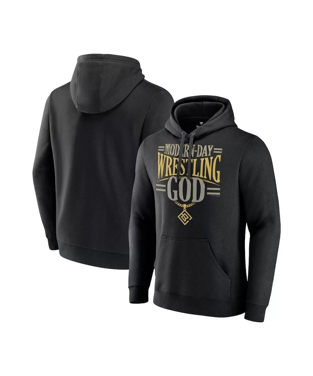 Men's Fanatics Branded Black Baron Corbin Modern Day Wrestling God Pullover Hoodie $20.00 Apparel